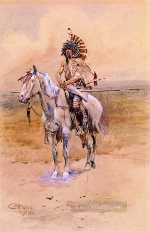 Mandan Krieger 1906 Charles Marion Russell Indianer Ölgemälde